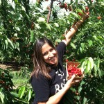 Yamilet on picking cherries